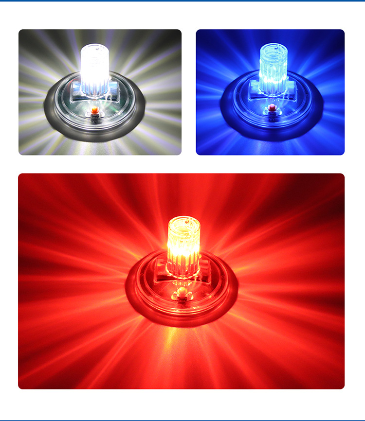 Three-color signal light blue white red solar warning light led flash flash explosion light marine navigation light flashing light