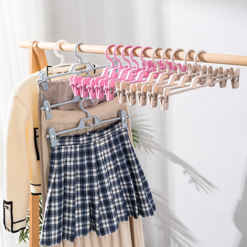 Percha para ropa, resistente y sin marcas, percha para pantalones JK, clip para pantalones, se puede apilar para secar, percha multifuncional para pantalones de plástico mate para el hogar.