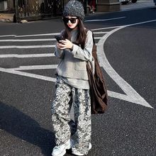 女童秋装套装新款女孩子春秋长袖毛衣马甲阔腿裤中大童三件套