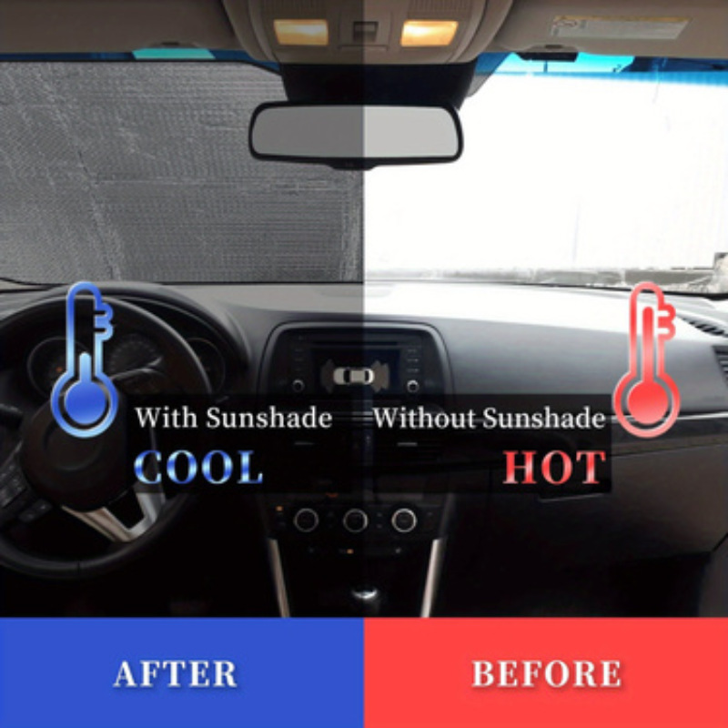 Cross-Border Hot-Selling Front Windshield Heat-Insulating Sunshade Car Universal Aluminum Foil Sunshade Easy to Install and Store