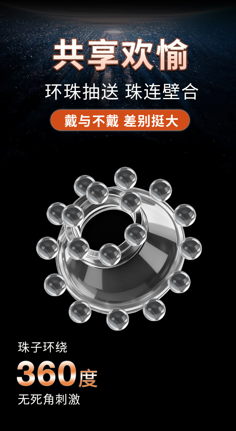18-Bead Penile Ring with Joker Design for G-Spot Stimulation — detail image 14