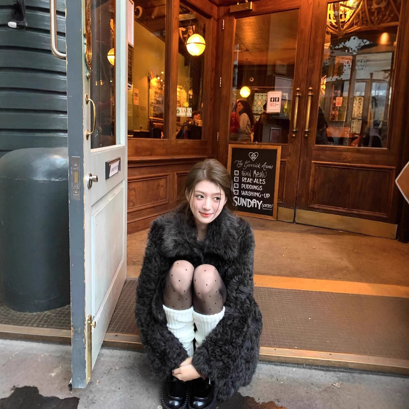 2024 urchin toka eco-friendly fur fur one-piece fur coat teddy curly wool coat thickened warm