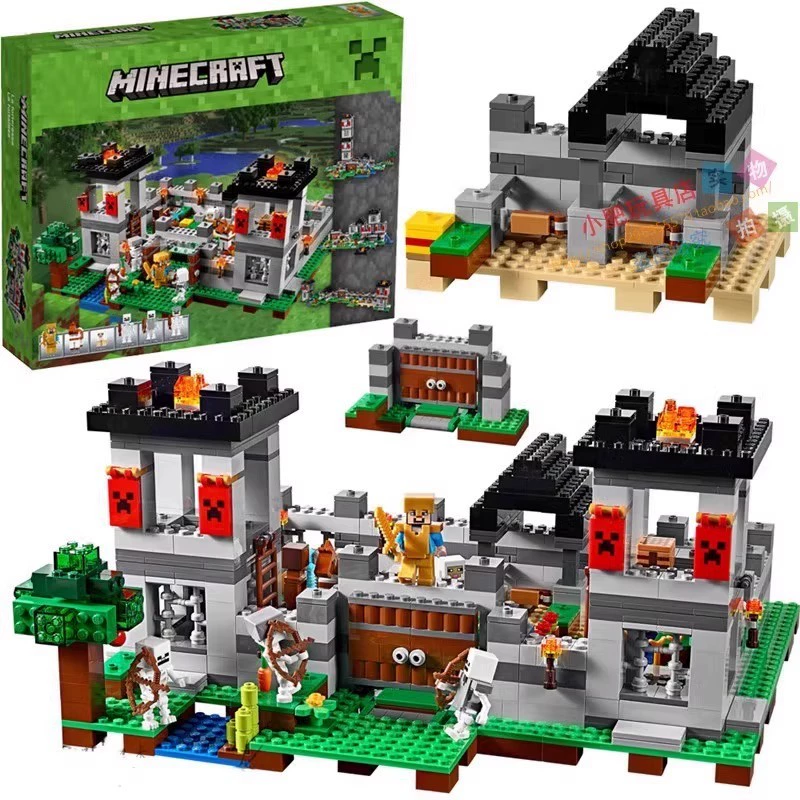 Кросс-гранично совместимые LEGO 21127 Minecraft Fortress Steve build building block toys