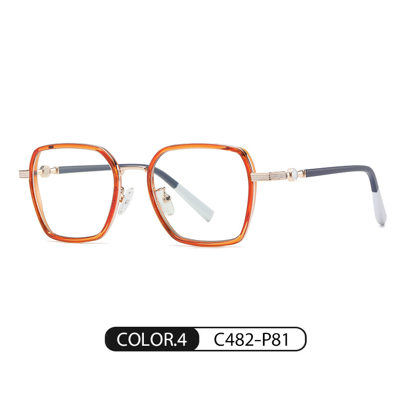 Nuevo artístico anti-azul claro gafas lisas de las mujeres de moda multilateral miopía gafas marco TJ813 ultra-ligero TR90 gafas de ordenador