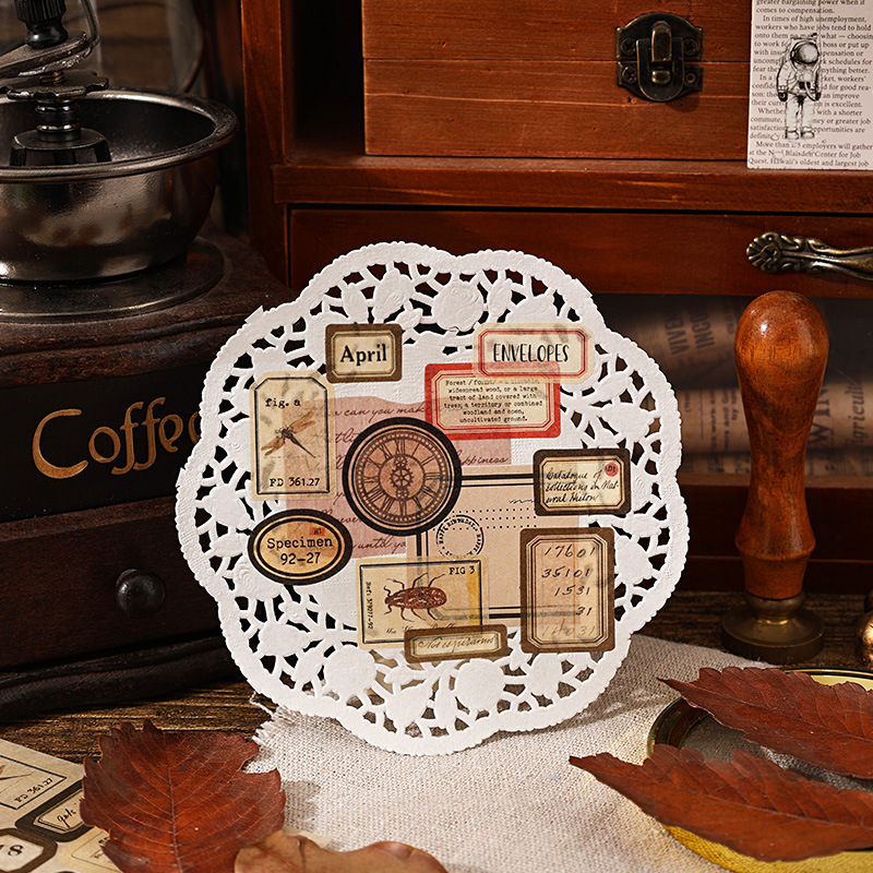 Etiquetas retro y pegatinas de papel diarios pegatinas transfronterizas sellos retro pegatinas cortadas de película