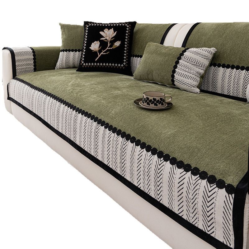 Alta sensación de sofá de estilo medieval 2024 nuevo cojín de cojín de cuatro estaciones general Schneider fijo antideslizante cubierta de tela