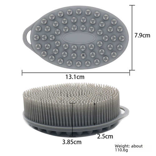 Hooked Double-Sided Massage Shower Brush Soft Bristle Massage Brush Scrub Shower Brush Silicone Shower Brush Hair Brush Products Wholesale
