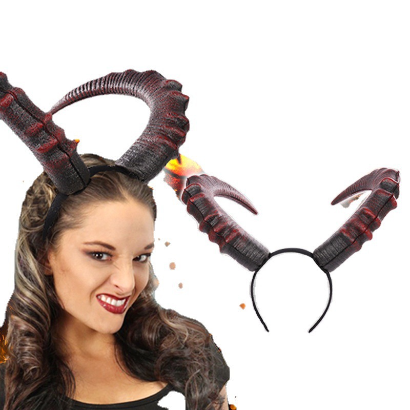 Cross Border Fashion Prom Holiday Party Makeup Performance Props Demon Horn Headband Accessories Halloween Carnival