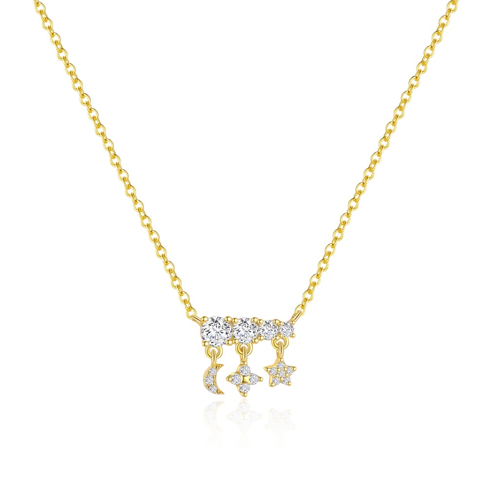 1 Piece Silver Zircon 925 Sterling Silver Earrings Star Drop Earrings display picture 1