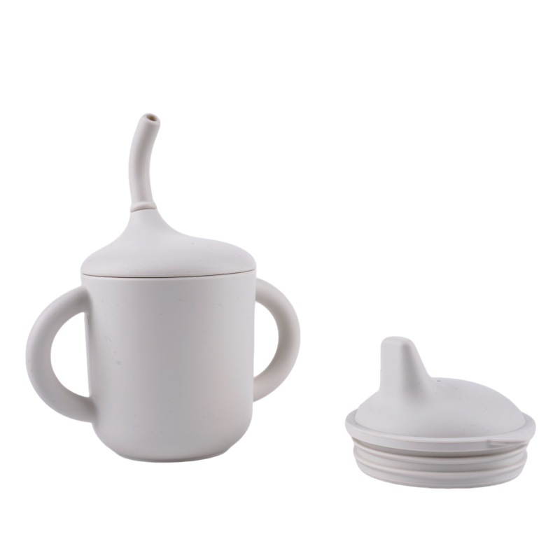 Alimentos de silicona set de cubiertos para niños cucharas blandas tenedor ventosa cuenco divisor de platos de comedor bib puede personalizar caja de regalo