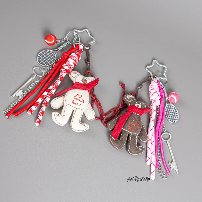 Fabric Bear Miu Series Bag Pendant Accessories Designer High-End Niche Design Car Keychain Accessories