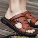 Men's Sandals Summer 2025 New Leather Sandals Men's Driving Two-Wear Wear-Resistant Anti-Slip Outdoor Comfortable Soft Sole