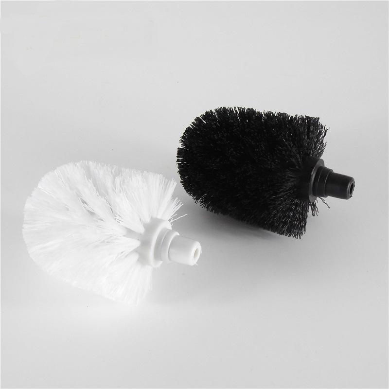 Cabeza redonda de plástico cepillo de baño de goma suave cepillo de reemplazo de limpieza bola cepillo de inodoro cabeza de cepillo blanco y negro cabeza de cepillo de inodoro accesorios de cepillo