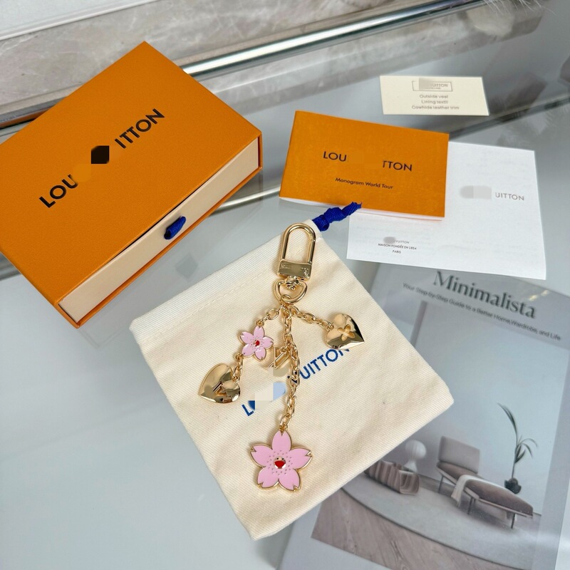 Cross-Border V Home Murakami Takashi Cherry Blossom Bag Pendant Keychain with Pink Enamel Cherry Blossom Pendant Heart Pendant