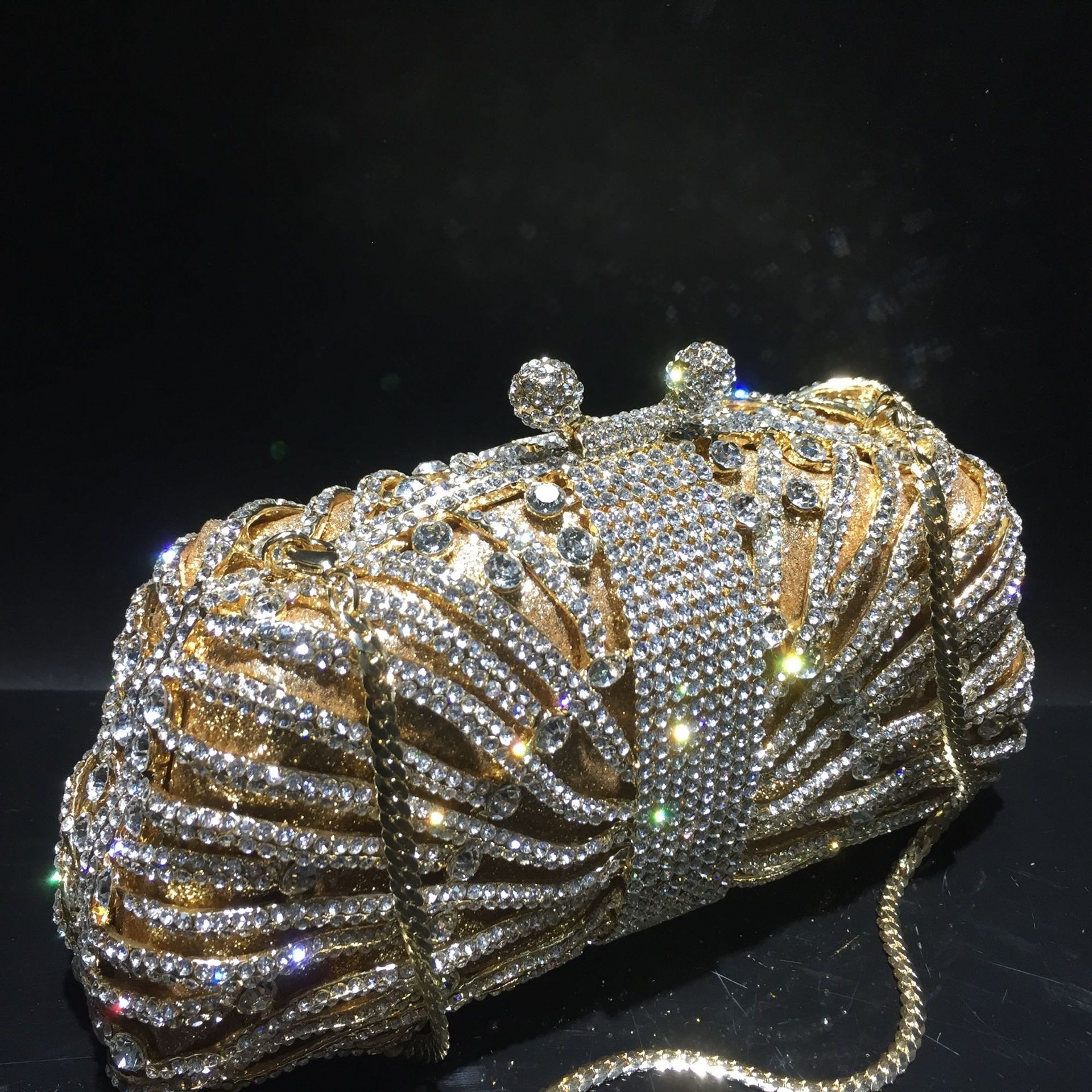 * BL088 AliExpress bolsas de diamante transfronterizas bolsas de cena de cristal de metal con diamantes bolsas de mano para mujeres