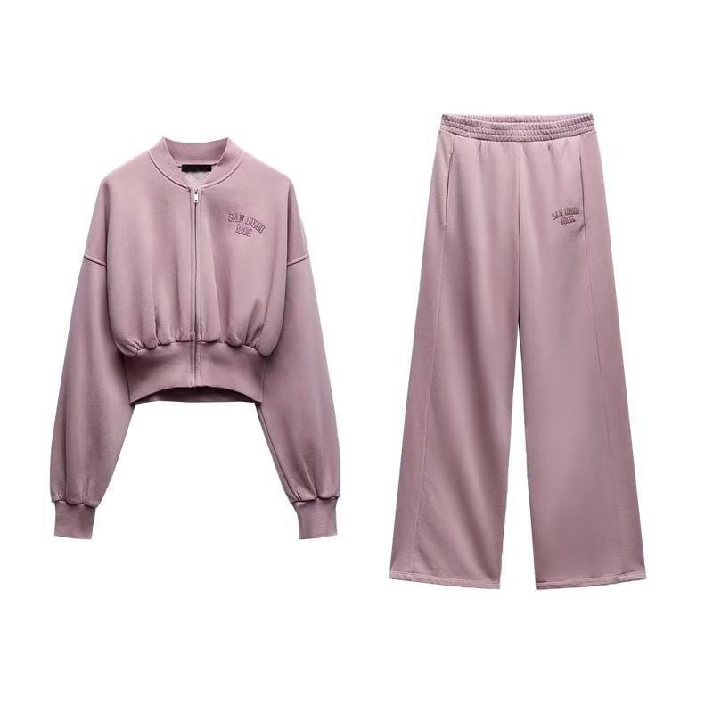 TAOP & ZA autumn new women's round neck long-sleeved sweater 1131825 embroidered washed jogging pants 1131826