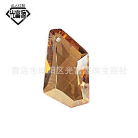 仿水晶玻璃异形挂件横孔斜方晶散珠  DIY饰品配件手工服饰材料