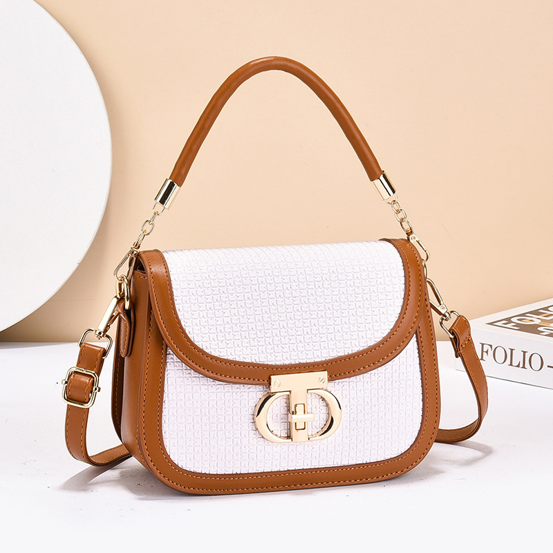 Exquisita bolso de color contrastante 2025, primavera y verano, nuevo bolso de moda, bolso retro, bolsos de hombro de mujer