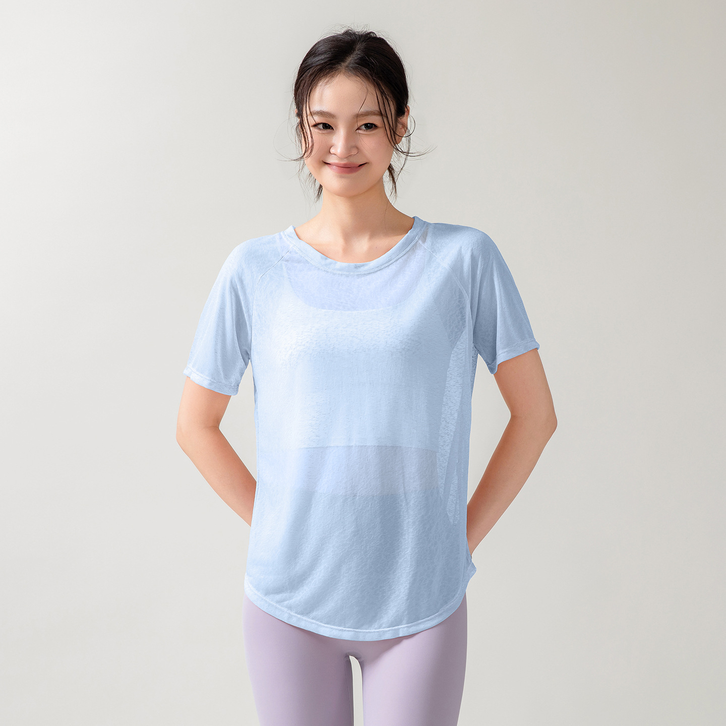 High-End Slit Yoga Wear Blouse for Women, Lightweight Sports Top, Short-Sleeved Running Fitness Wear for Summer