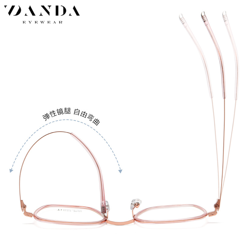 Nueva placa gafas marco hombres r2316 moda multilateral puro Titanium llanura gafas bola abierta puede ser equipado con gafas de miopía mujeres