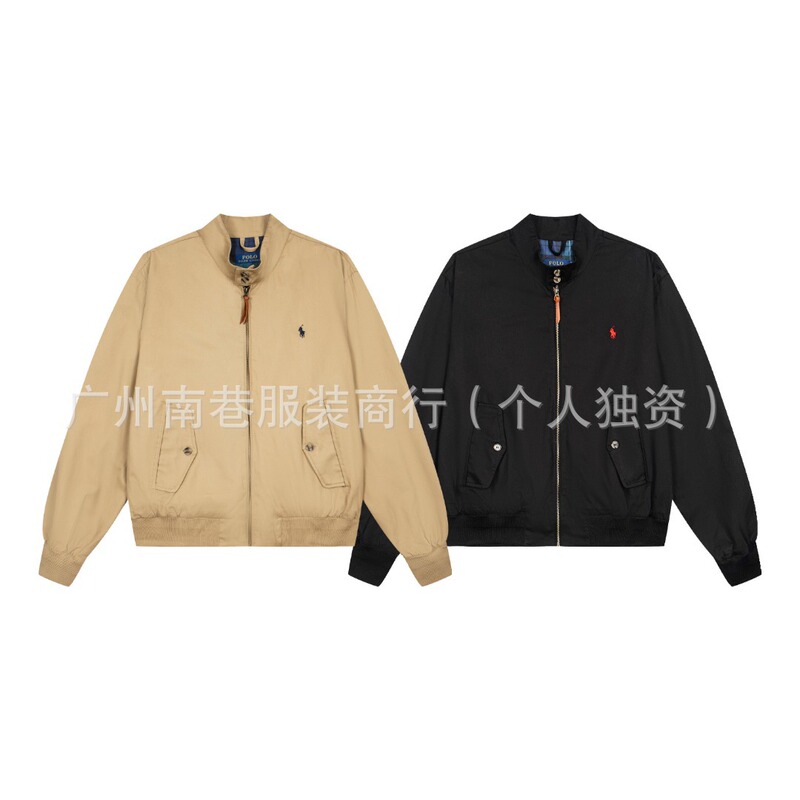 RL Yi Mengling's same style classic unisex old-fashioned zipper jacket with a turn-down collar and zipper design, casual RL Yi Mengling's same style classic unisex old-fashioned zipper jacket with a turn-down collar and zipper design, casual