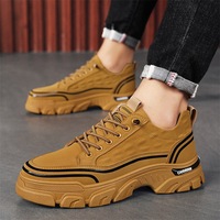 Casual leather men's shoes, spring 2024 new low cut Martin shoes, men's trendy work shoes, men's sports shoes