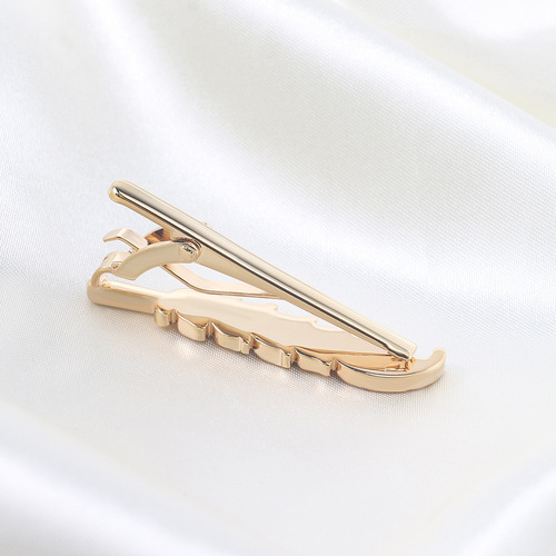 Golden Feather Shaped Metal Tie Clip for Men, Business Casual Tie Clip, Versatile Fashion Korean Style Tie Clip