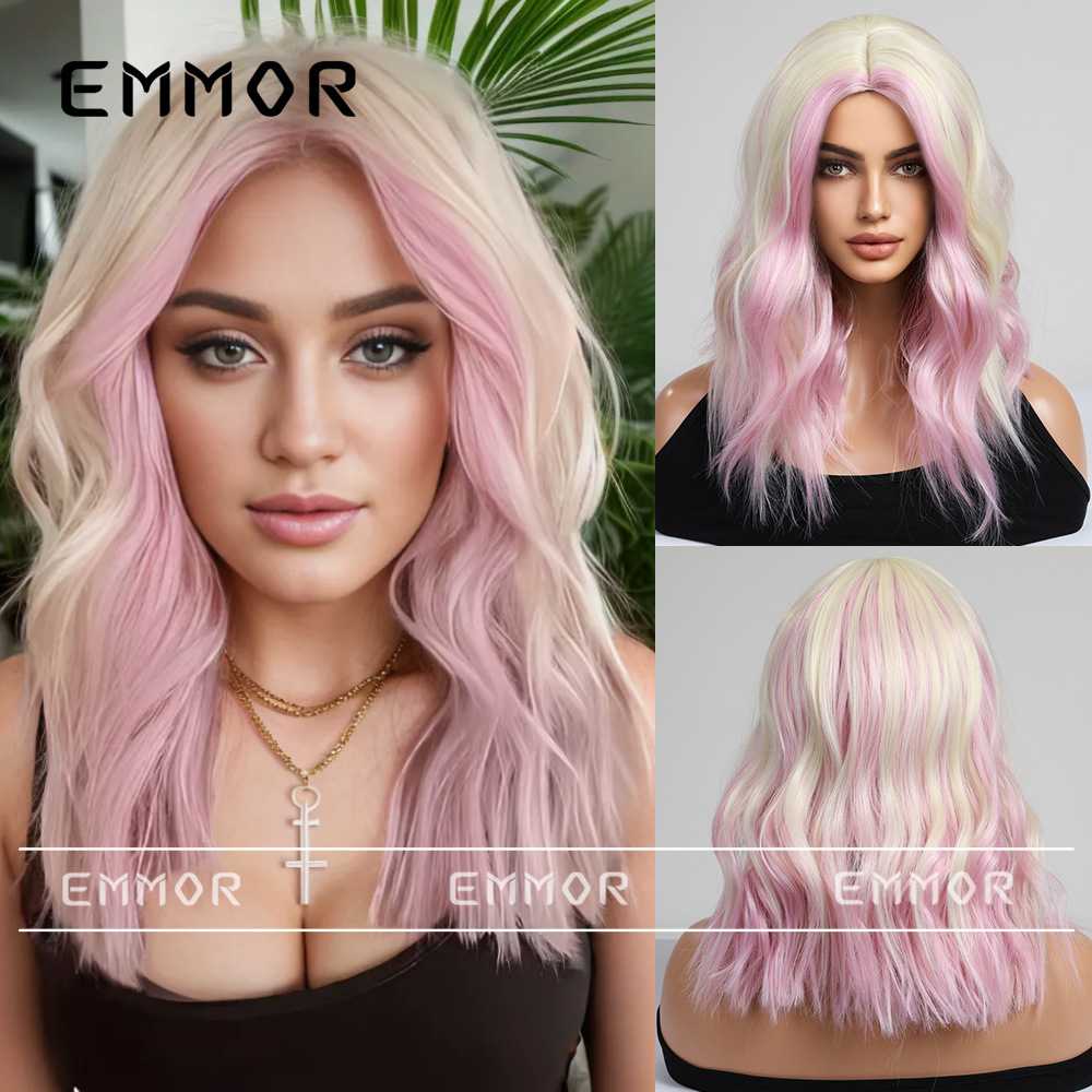 Cos peluca femenina Red rojo ondulación del agua medio corto pelo rizado natural realista Festival Nuevo y2g chica caliente cubierta de la cabeza completa