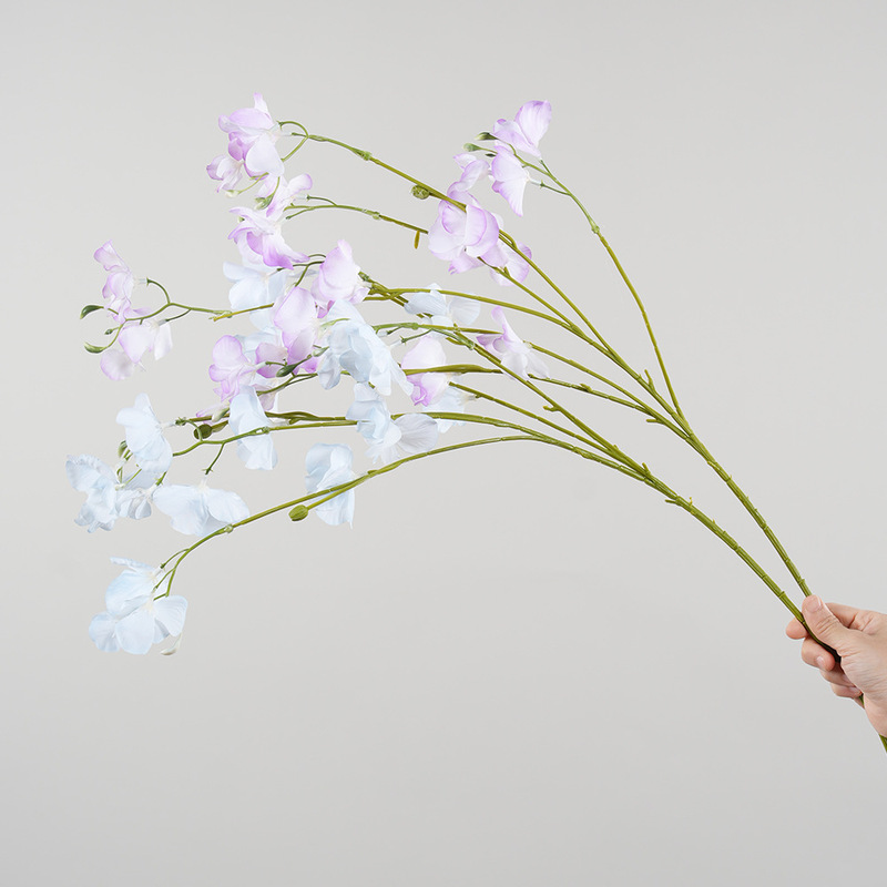 High-quality artificial flowers with a moist feel, pea-shaped leafless fake flowers for home decoration, floral art, and photography props High-quality artificial flowers with a moist feel, pea-shaped leafless fake flowers for home decoration, floral art, and photography props