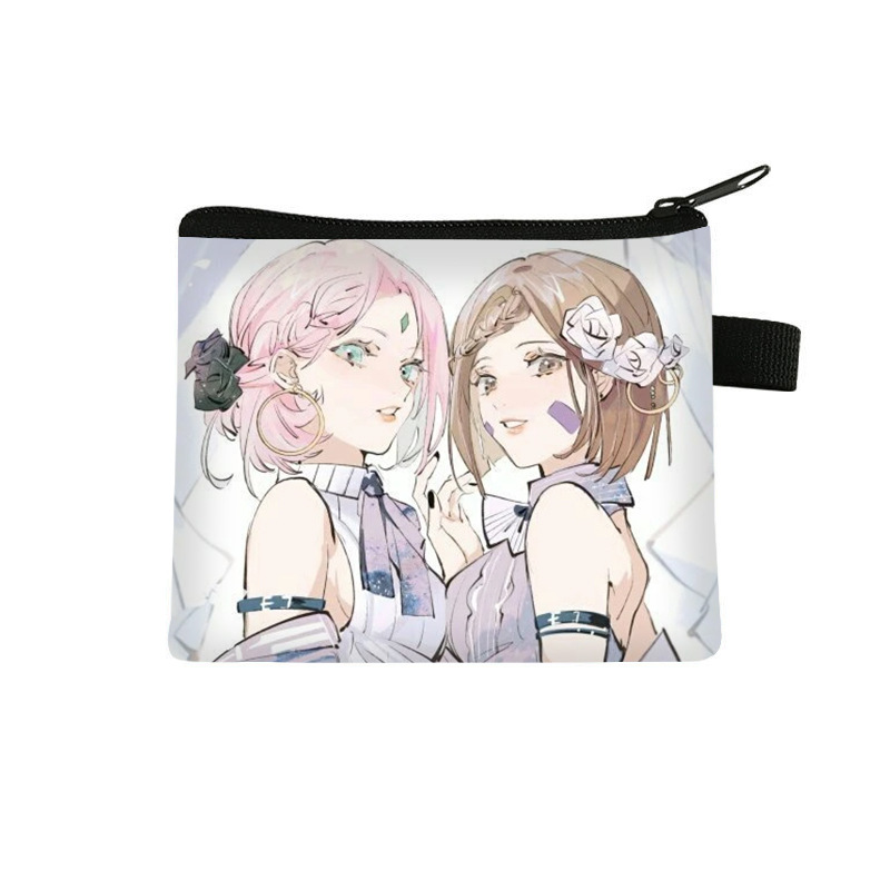 Nuevo Naruto niños monedero estudiante tendencia auricular moda bolsa de almacenamiento tendencia cremallera titular de la tarjeta al por mayor
