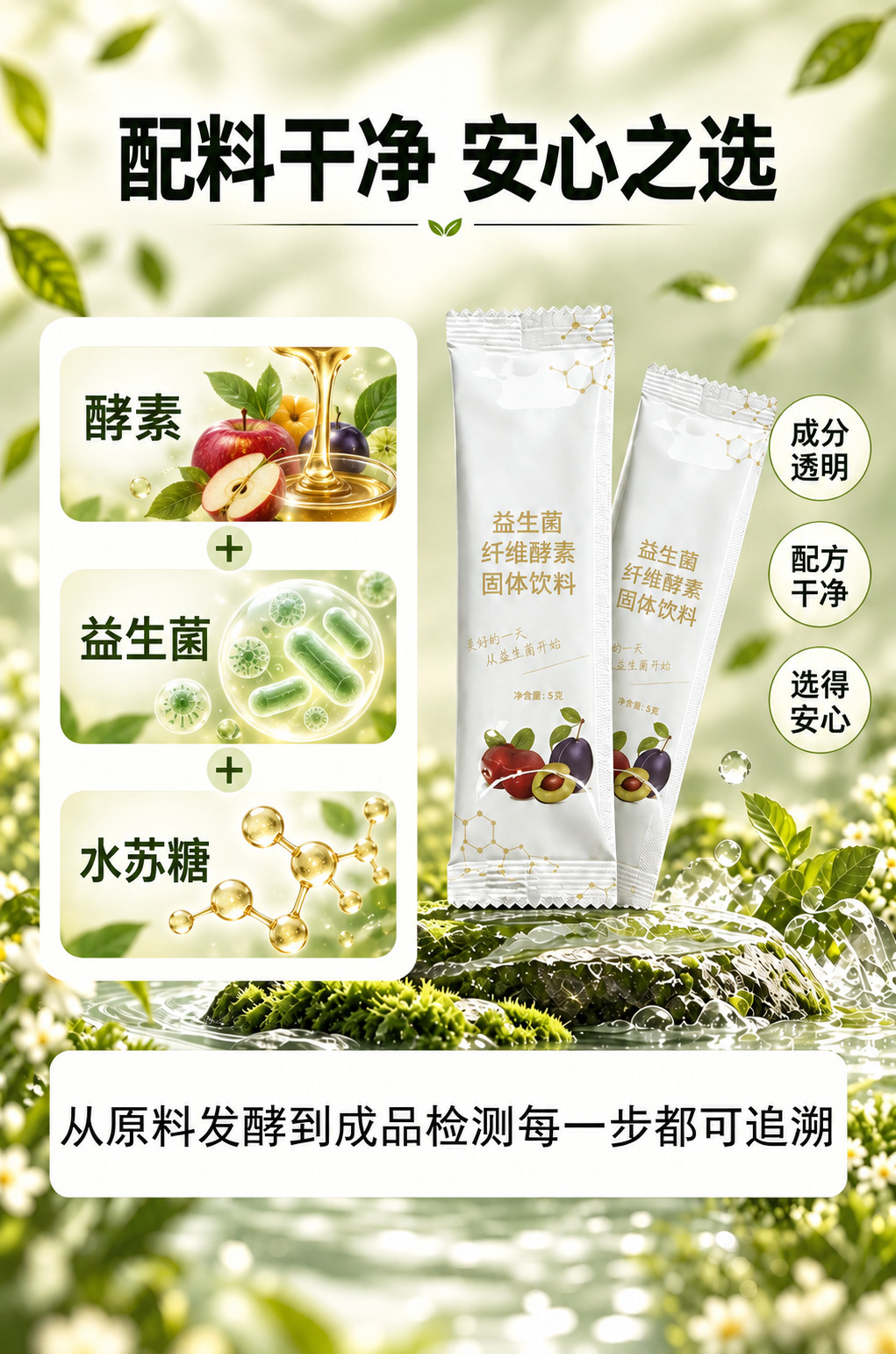 Probiotic Grain & Fruit-Vegetable Enzyme Powder — Fermented Fiber Drink Mix key features