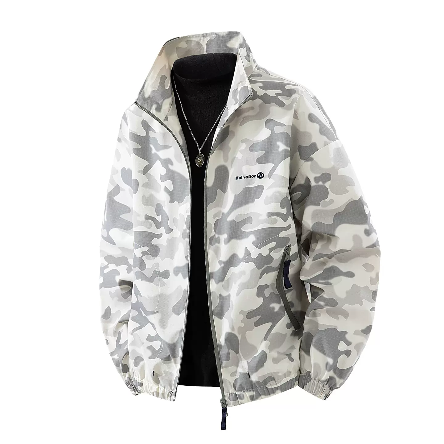 2025新款夹克迷彩港风外套男春秋衬衫春秋季高级潮牌百搭翻领夹克