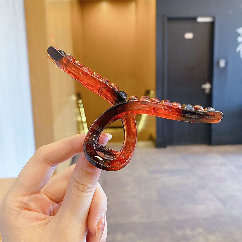 Pinza de agarre simple y versátil de temperamento, clip de tiburón grande, horquilla, pinza para el cabello de alta calidad para mujer, clip para el cabello en la parte posterior de la cabeza, accesorios para el cabello al por mayor