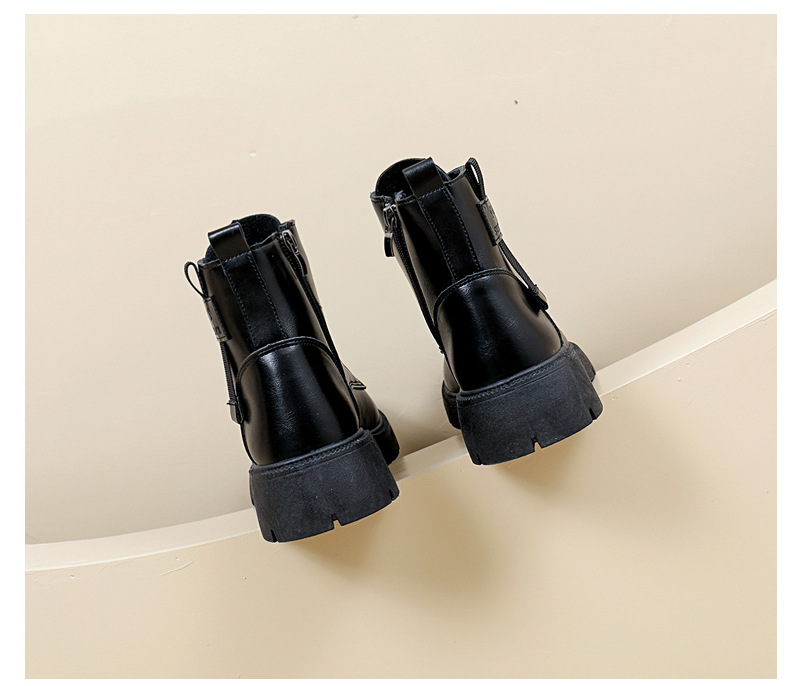 2023 Syksyn uusi brittiläinen paksupohjainen naisten opiskelija lyhytsaappaat sivussa vetoketjullinen moottoripyörän saappaat_voghion.com