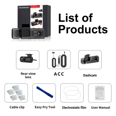Driving recorder GPS tracking and night - 3-channel-wifi-with-acc-24-hour-monitoring