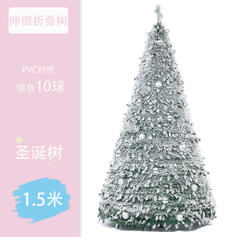 Transfronterizos de envío rápido plegable retráctil árbol de Navidad con lámpara luminosa LED simulación de árbol de Navidad material ecológico