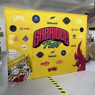 拉网展架折叠展板架活动背景婚庆舞台签到墙户外喷绘广告牌展示架