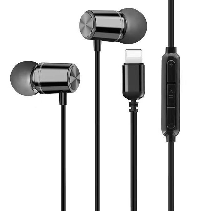 For Apple Wired Headset iphone15/14promax/13/12/11 Flat Head Android Metal Headset