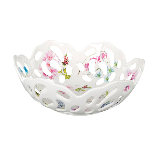 Wuhe hollow fruit plate and fruit basket for home living room dry fruit plate coffee table new high-end light luxury tall fruit plate
