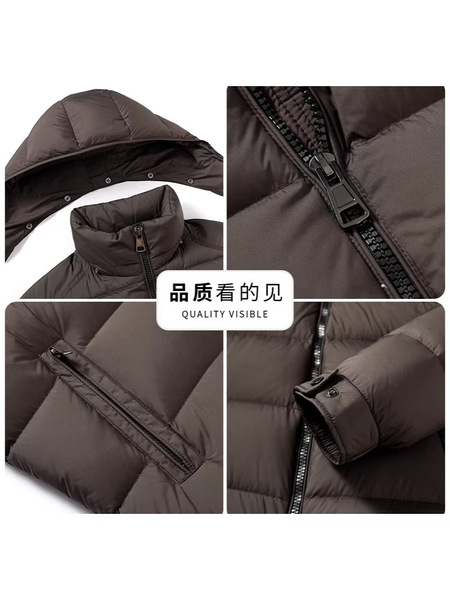 Detachable elite velvet keep warm down jacket