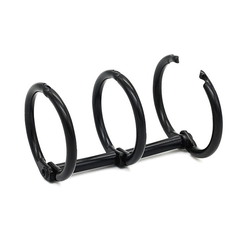 Los fabricantes suministran de metal negro de tres anillos de hojas sueltas anillo de bricolaje de tres agujeros de escritorio calendario vinculante anillo de tres anillos