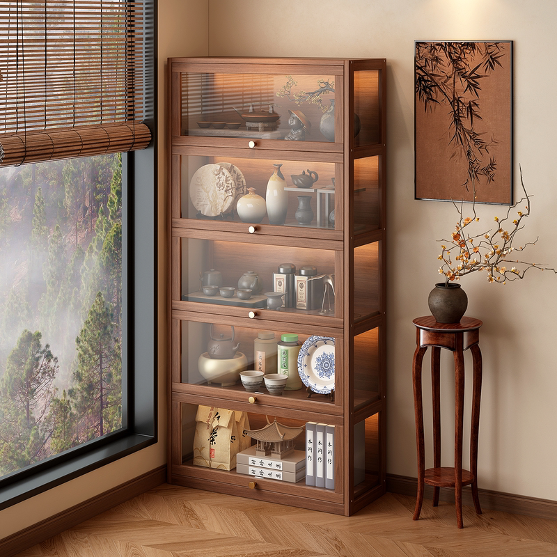 New Chinese-Style Display Shelf for Tea Room, Tea Rack, Vintage Tea Cabinet, Storage Cabinet, Display Shelf, Living Room Partition Display Cabinet New Chinese-Style Display Shelf for Tea Room, Tea Rack, Vintage Tea Cabinet, Storage Cabinet, Display Shelf, Living Room Partition Display Cabinet