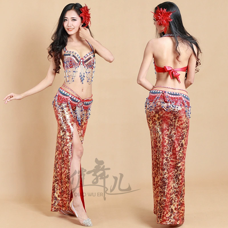 Новый костюм для танца живота 2021 года с бахромой, тренировочная одежда, расшитый бисером костюм для танца живота, танцевальный наряд для выступлений