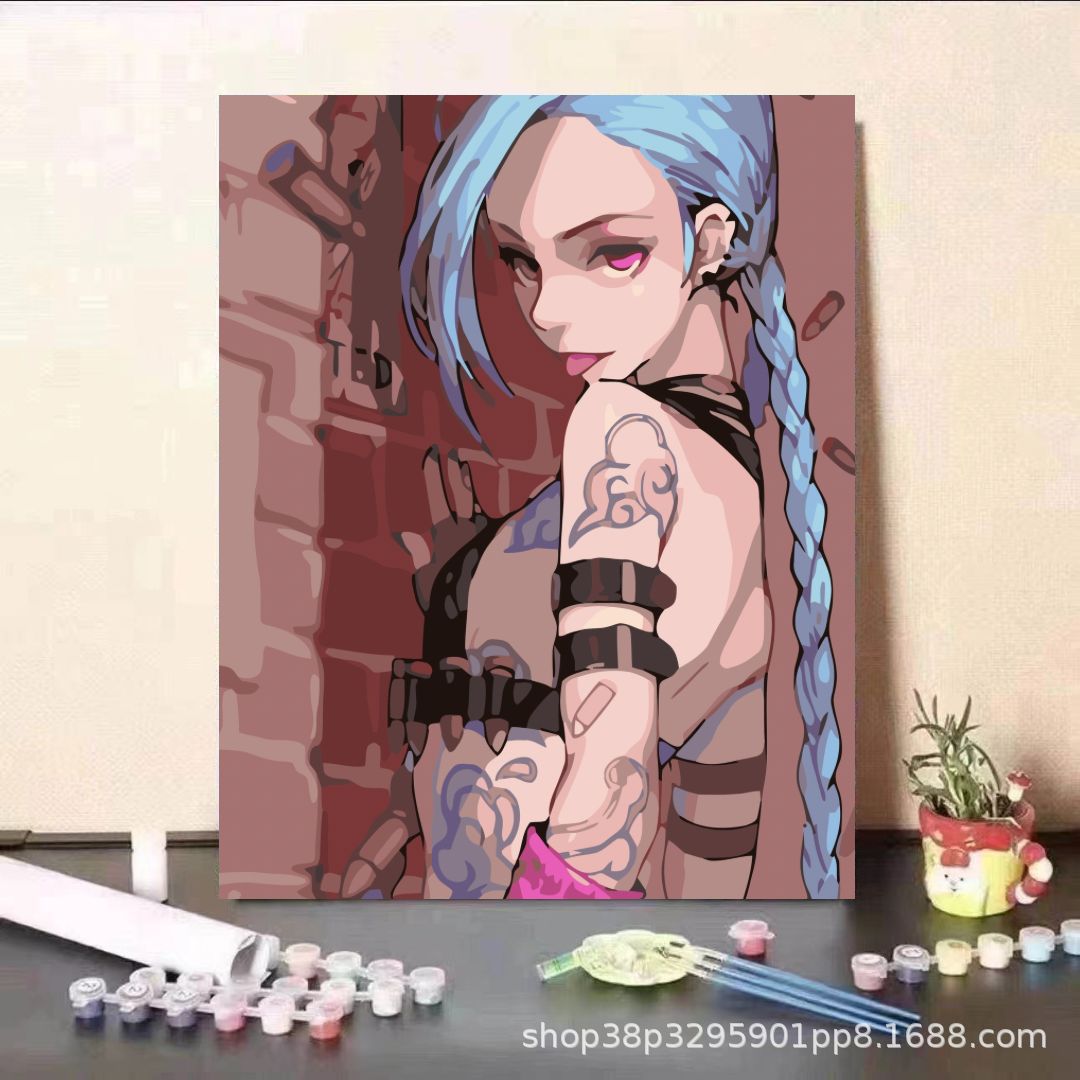 Guardia dulce serie de animación de pintura al óleo digital DIY moderna minimalista para niños fábricas de pintura al óleo de relleno al por mayor