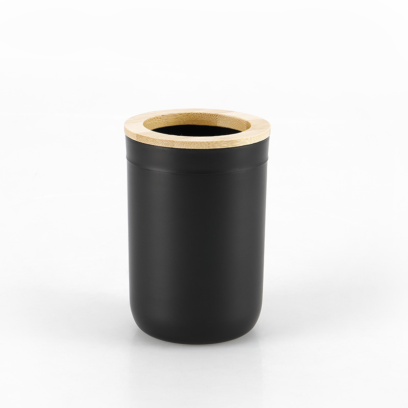 Tapa de bambú titular de cepillo de dientes taza de lavado de plástico enjuague bucal titular de la taza de baño estante de almacenamiento de pasta de dientes estante de almacenamiento de cepillo de dientes