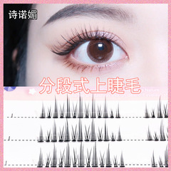 Q01詩諾媚分段式假睫毛纖長立體芭比眼美妝自然卷翹仙女款眼睫毛