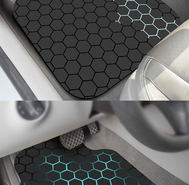 Best-selling universal car floor mats, trendy honeycomb decorative car mats, wear-resistant and dirt-resistant car foot mats, available for dropshipping on Temu