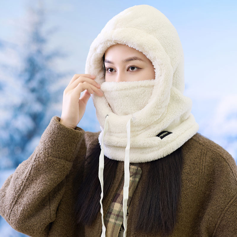 跨境帽子冬季男女防风雪帽户外运动围脖口罩连体毛绒帽棉绒骑行帽|undefined