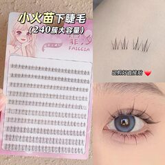 霏汐怠け者の小さい炎の下でまつげのつけまつげの女性の自然なシミュレーションの透明な茎の単一のクラスターの段階式の下でまつげ