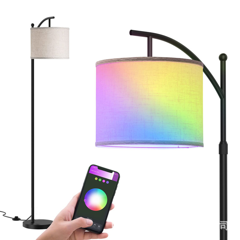 Sala de estar estudio dormitorio lámpara de pie altura ajustable RGB Amazon transfronterizo de suministro Bluetooth WiFi de modo dual caliente